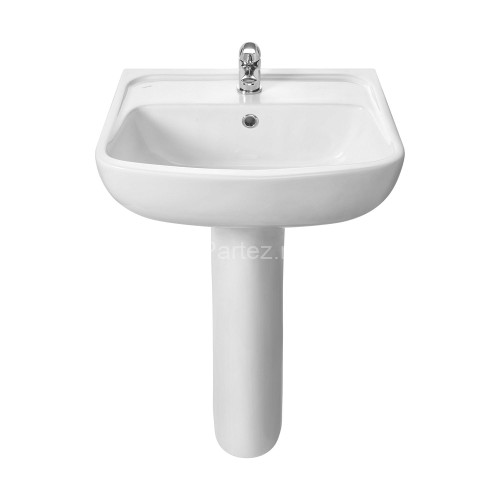 Раковина подвесная Santek "Лонги-55" 550х420х195 фарфор, 1 отверстие под смеситель, белая (1.WH50.1.