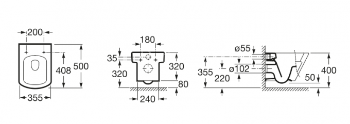 Roca HALL Подвесной унитаз