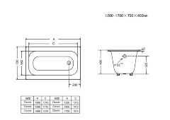 Ванна чугунная Goldman Classic 180х80х45 с ножками, без ручек