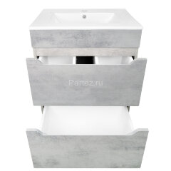 Комплект тумба Loranto Florena 60 600х470х810 напольная, с раковиной Azario Leon, светлый бетон (CS0