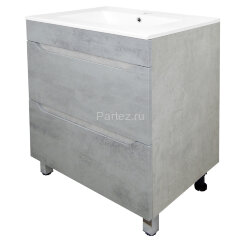 Комплект тумба Loranto Florena 60 600х470х810 напольная, с раковиной Azario Leon, светлый бетон (CS0