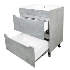 Комплект тумба Loranto Florena 60 600х470х810 напольная, с раковиной Azario Leon, светлый бетон (CS0