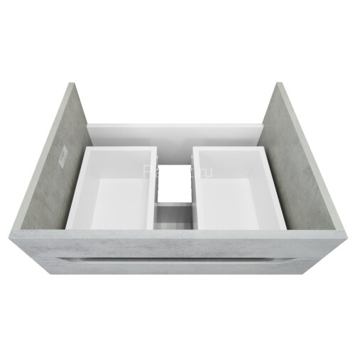 Комплект тумба Loranto Florena 60 600х470х810 напольная, с раковиной Azario Leon, светлый бетон (CS0