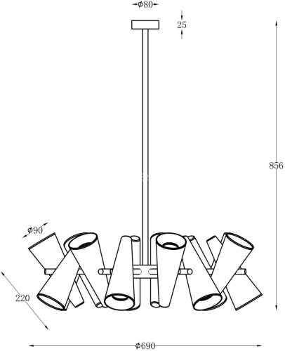 Потолочная люстра Maytoni MOD095PL-14W