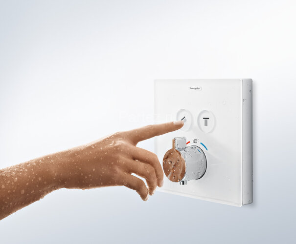 15738600 ShowerSelect Glass Термостат для двух потребителей, стеклянный, СМ (черный/хром)