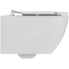 Унитаз подвесной Ideal Standard TESI Rimless+ 365х535х400 безободковый, с сиденьем и крышкой микроли