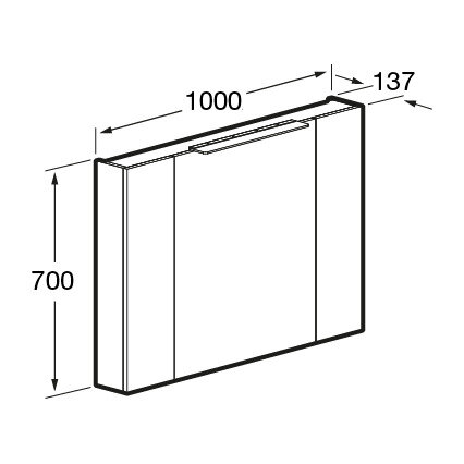 Зеркало-шкаф Roca Oleta 100 с подсветкой, капучино матовый (A857648515)