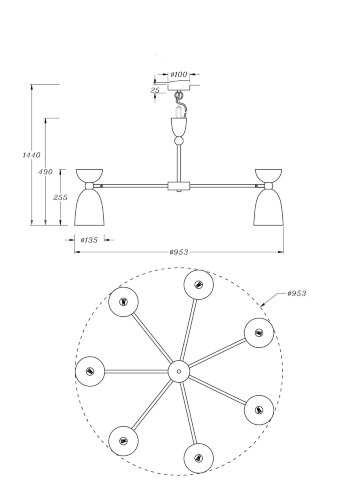 Подвесная люстра Maytoni MOD113PL-07W