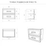 Комплект тумба Итана Pino 75 (744х474х640) подвесная, с раковиной Alisa 75, блэкберри (CS00090020)