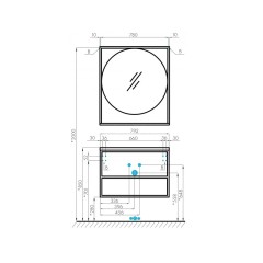 Зеркало AQUATON Лофт Фабрик 80, дуб эндгрейн (1A242602LTDU0)