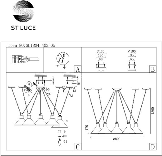 Подвесной светильник ST Luce SL1804.403.05