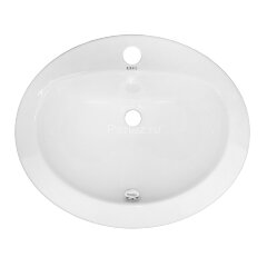 Раковина накладная Azario 510x425x180 овальная, встраиваемая сверху, белый глянец (AZ-6001