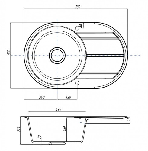 Кухонная мойка AQUATON Амира, песочный (1A712932AI220)