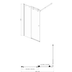 Шторка для ванны раздвижная Azario 100х150 цвет профиля хром (AZ-NKB6121 1000)