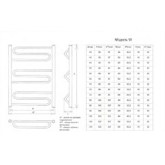 Полотенцесушитель водяной ДВИН W 60/50 1"-1/2" К3 Полированный (4627085945406)