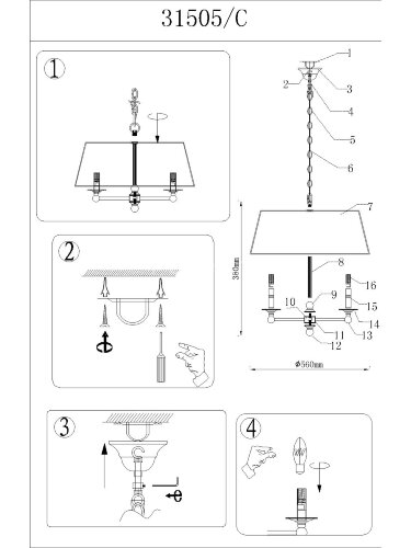Подвесная люстра Newport 31505/C