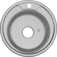 Мойка 490 MELANA 0,8/180 ДЕКОР врезная круглая с сифоном (090D ta *15)