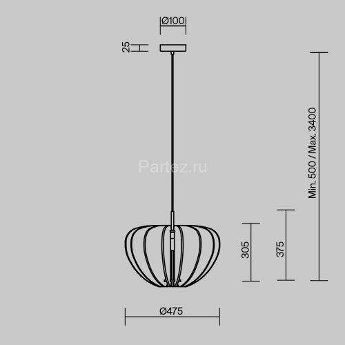 Подвесной светильник Maytoni MOD398PL-01BR