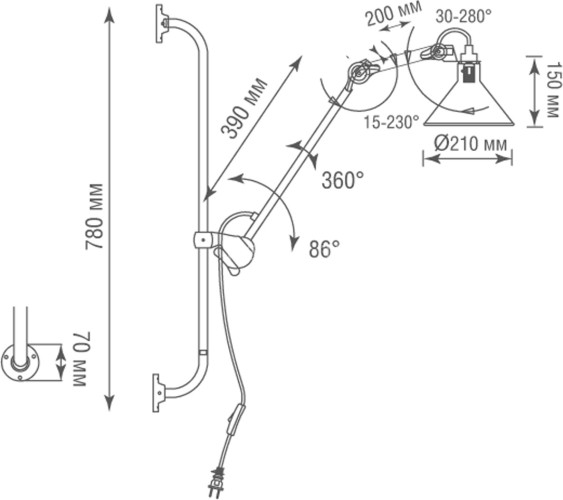 Бра Donolux DL20653W1BBlack