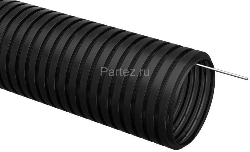 Труба гофрированная ПНД d20мм с протяжкой черн. (уп.50м) IEK CTG20-20-K02-050-1