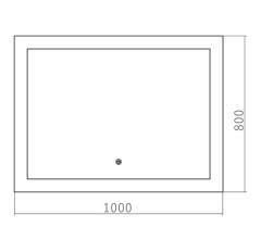 Зеркало AZARIO Норма-2 1000х800 c подсветкой и диммером, сенсор выкл+подогрев (LED-00002297)