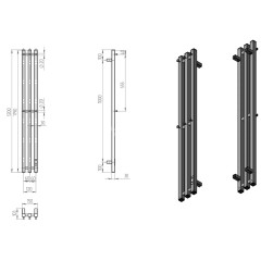 Полотенцесушитель электрический ДВИН X-3 plaza neo 120х12 К диммер, квадрат, белый (4657801241413)