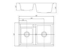 Кухонная мойка Aquaton Делия 78 DBL 2 чаши, цвет графит (1A723132DE210)