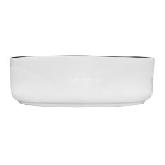 Раковина-чаша Azario 355х355х120 накладная, круглая, белый глянец/черная оконтовка (AZ-3134-BE)