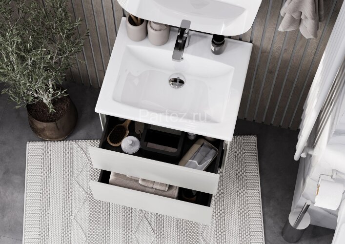 Тумба под раковину AQUATON Сохо 60 подвесная, Слэйт\Галька серая (1A258001AJ9A0)