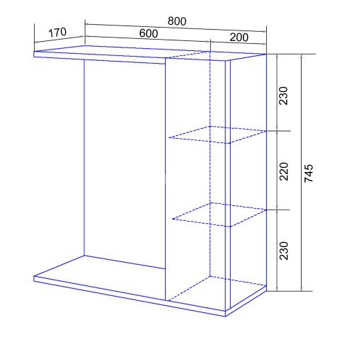 Зеркало-шкаф Loranto Karina 80 800х745х170 подвесной, с подсветкой, правосторонний, белый (CS0008651