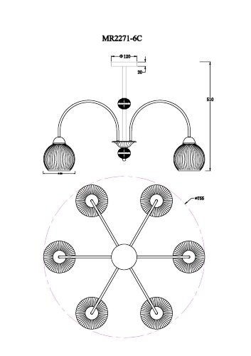 Потолочная люстра MyFar MR2271-6C