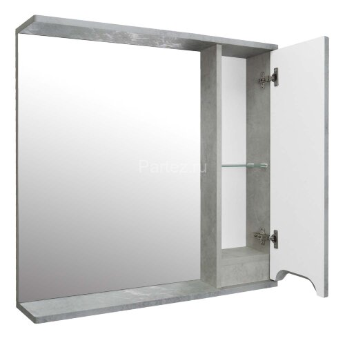 Зеркало-шкаф Loranto Florena 80 800х135х600 правый, светлый бетон (CS00086987)