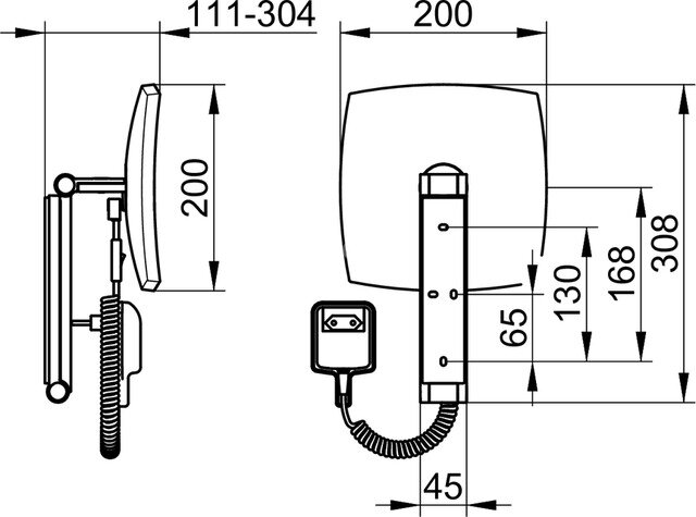Косметическое зеркало Keuco ILook Move, Хром (17613019001)