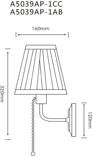 Бра Arte Lamp A5039AP-1AB