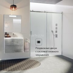 Душевая дверь Roca AREA раздвижная 160х200, толщина полотна 8мм левая, цвет профиля хром