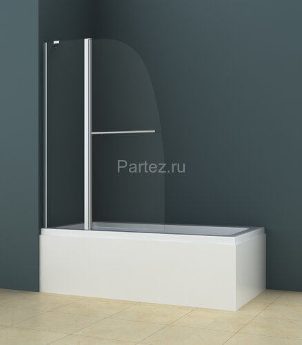 Шторка для ванны складная Azario Boston 100х140 цвет профиля хром (AZ-142TB)