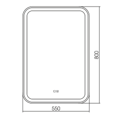 Зеркало AZARIO Мальта-6 550х800 c подсветкой и диммером, подогрев, часы, Bluetooth, радио (ФР-000012