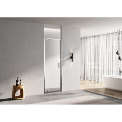Душевая дверь Azario MILTON распашная 100х200, толщина полотна 6мм универсальная, цвет профиля серебро