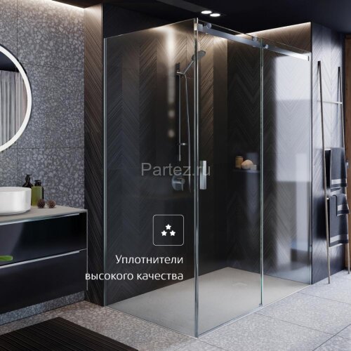 Душевая дверь Roca AREA раздвижная 160х200, толщина полотна 8мм правая, цвет профиля хром