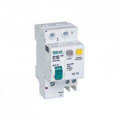 Выключатель автоматический дифференциального тока 2п (1P+N) C 16А 30мА тип AC ДИФ-101 со встроен. за