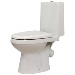 Унитаз-компакт Фиона белый Премиум, косой выпуск, сиденье с микролифтом, белый (43901130005)