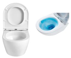 Унитаз подвесной Azario Grado 370х490х360 смыв "Торнадо", скрытое крепление, безободковый, в комплек