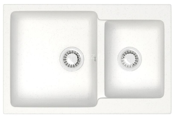 Кухонная мойка AZARIO Grand 765х500х190 двойная, искусственный мрамор, цвет Белый (CS00079900)