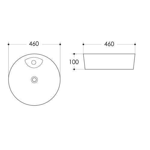 Раковина-чаша Azario 460x460x100 накладная, круглая, белый глянец (AZ-3204)