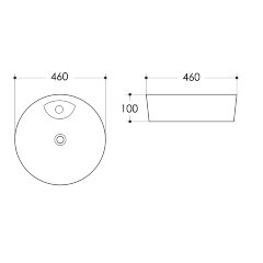 Раковина-чаша Azario 460x460x100 накладная, круглая, белый глянец (AZ-3204)