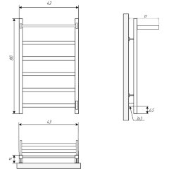 Полотенцесушитель Электрический ДВИН Fj plaza neo 80/40 К диммер квадрат Полированный (4657771770067
