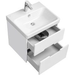 Тумба под раковину Aquaton Оливия 55 подвесная, цвет белый матовый (1A254201OL010)