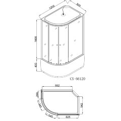Душевая кабина Loranto 120х80х215, поддон 40 см (CS-66120R F)