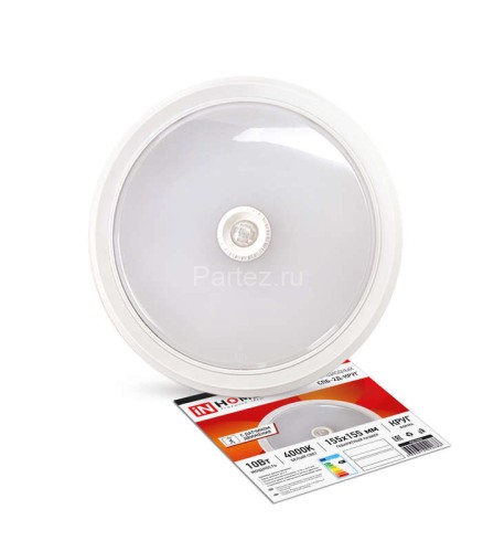 Светильник светодиодный СПБ-2Д-КРУГ 10Вт 230В 4000К 800лм 155мм с датчиком бел. IN HOME 469061202068