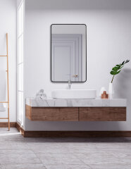 Зеркало AZARIO INCANTO-3 600х1000 часы, подогрев, подсветка с диммером, сенсорный выключатель (LED-0